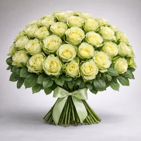 Букет из 51 зелёной розы - Комильфо